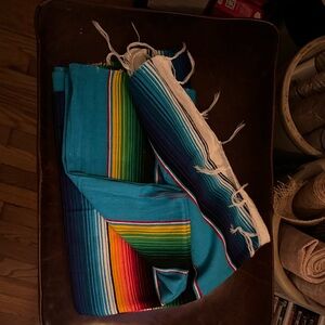 Mexican Zarape- Colorful Striped Blanket/Throw/Table Runner
